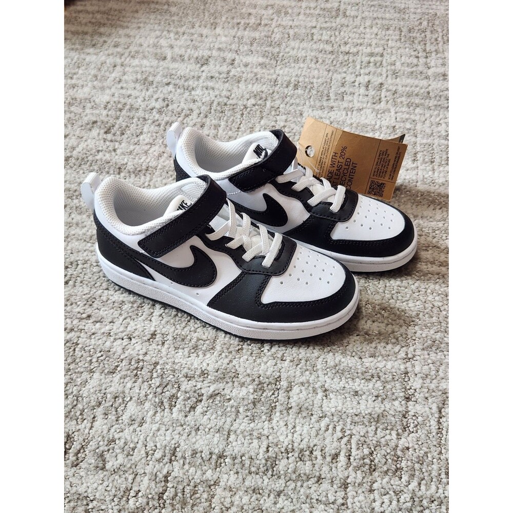 Nike Court Borough Low Recraft Black White Kids Shoes DV5457-131 size 12